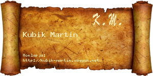 Kubik Martin névjegykártya