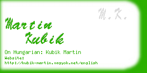 martin kubik business card